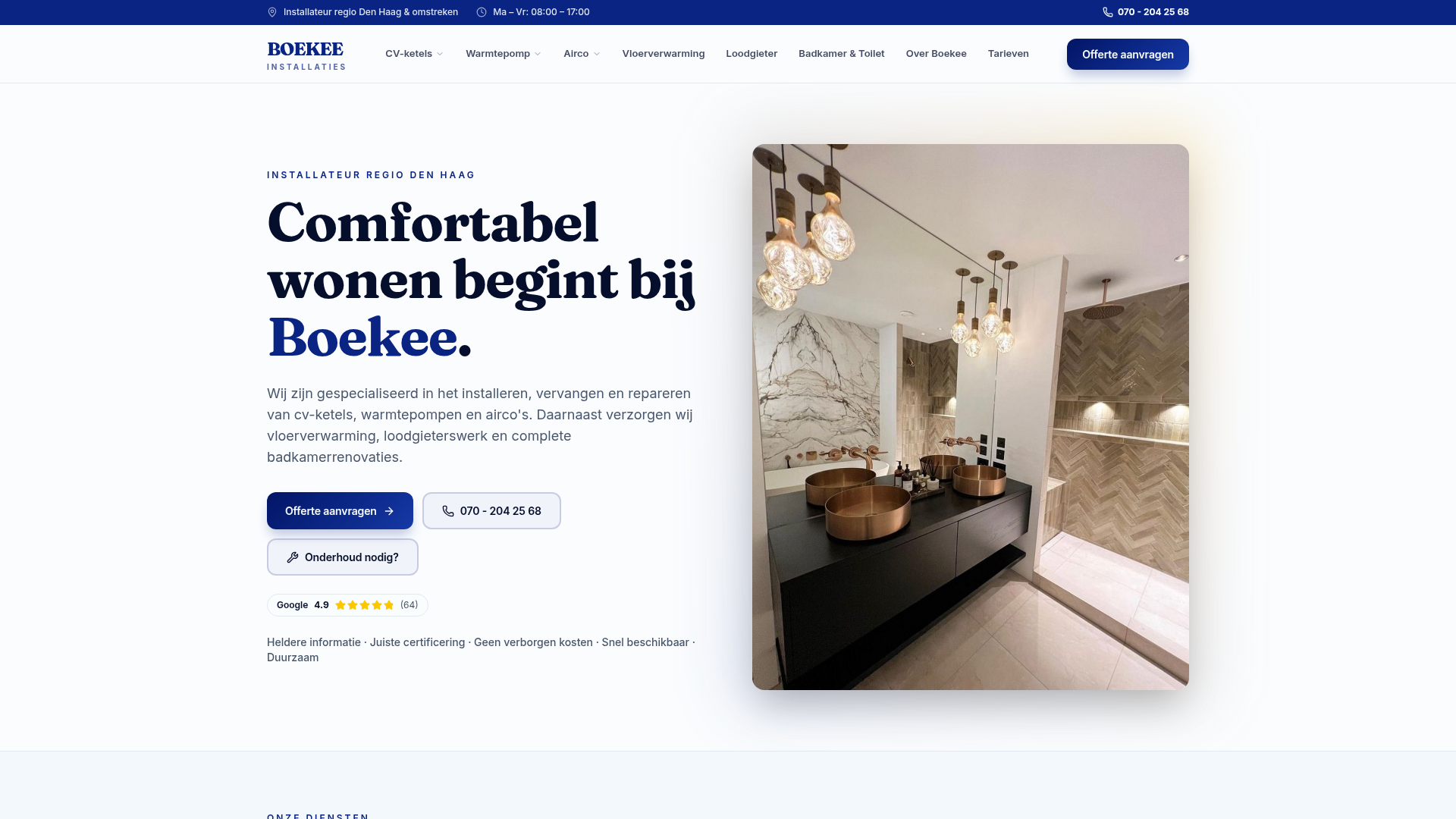 Screenshot van Boekeeinstallaties.nl